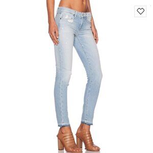 Genetic Denim Daphne Midrise Summer Preppy Casual Chic Raw Hem Ankle Jeans